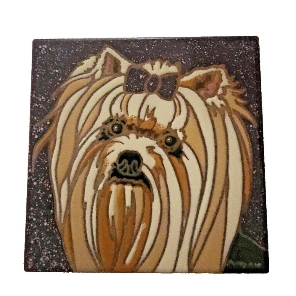 Maltese Dog Hand Painted Tile by Pumpkin Tile 6 x 6"